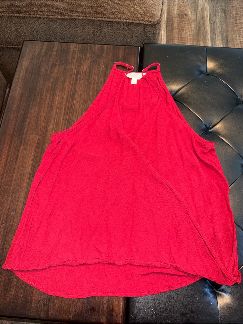 Market & Spruce Bright Red Halter Tank Top
